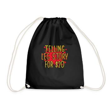 Leg surgery wheelchair lost leg - Drawstring Bag - black - Front