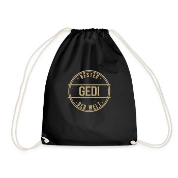 Bester Gedi Der Welt Funny Men's Name - Drawstring Bag - black - Front
