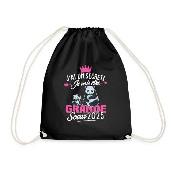 J'ai un secret Je Vais Être Grande Soeur 2025 - Sac de sport léger - noir - Devant