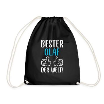 Olaf Vorname Name Geburtstag - Turnbeutel - Schwarz - Vorne