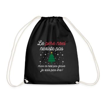 Le père noël n'existe pas - Sac de sport léger - noir - Devant
