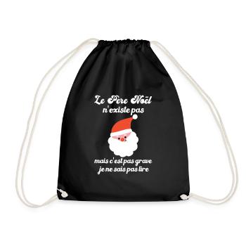 le père noël n'existe pas - Sac de sport léger - noir - Devant