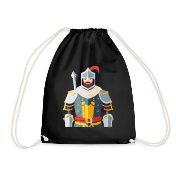 A medieval knight in armor - Drawstring Bag - black - Front