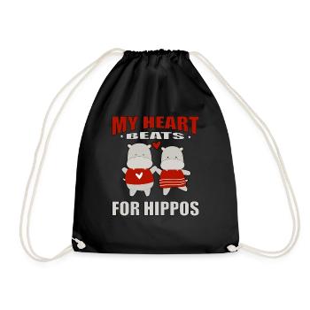 Mon cœur bat pour la citation d’Hippos - Sac de sport léger - noir - Devant