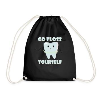 Go floss - Drawstring Bag - black - Front