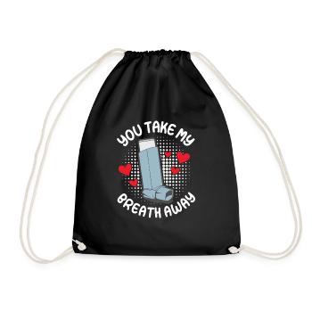 Tu me coupes le souffle asthme autre moitié coeur - Sac de sport léger - noir - Devant