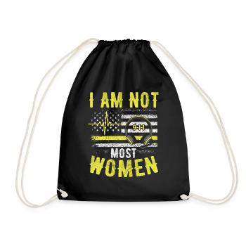 Je ne suis pas x la plupart des femmes - x répartiteur - Sac de sport léger - noir - Devant