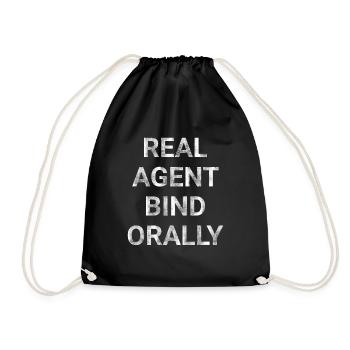 Real agents bind orally - Drawstring Bag - black - Front