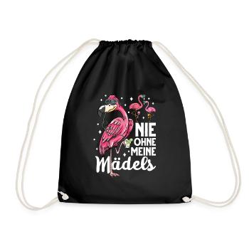 Flamingo JGA - Turnbeutel - Schwarz - Vorne