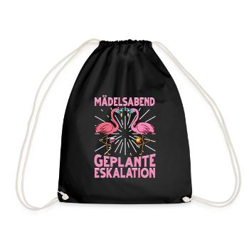 Flamingo JGA - Turnbeutel - Schwarz - Vorne