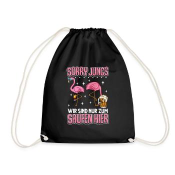 Flamingo JGA - Turnbeutel - Schwarz - Vorne