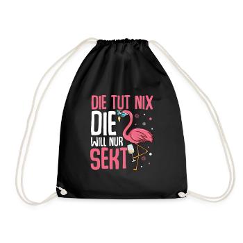 Flamingo JGA - Turnbeutel - Schwarz - Vorne
