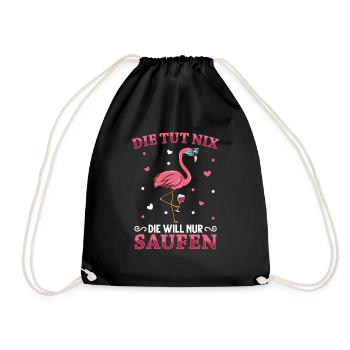 Flamingo JGA - Turnbeutel - Schwarz - Vorne
