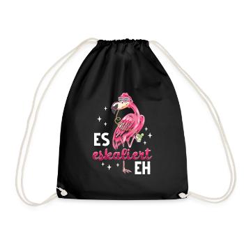 Flamingo JGA - Turnbeutel - Schwarz - Vorne