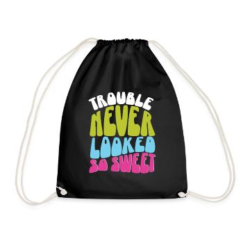 Anger never looked so sweet quote gift - Drawstring Bag - black - Front