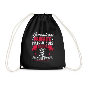 Pas parfaite mais je suis skieur - Sac de sport léger - noir - Devant