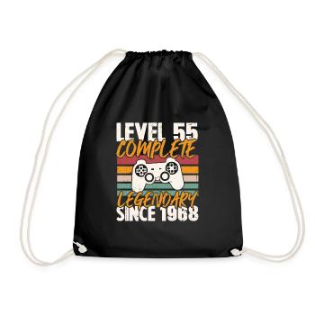 Cadeau d'anniversaire, Niveau 55 complete 1968 - Sac de sport léger - noir - Devant
