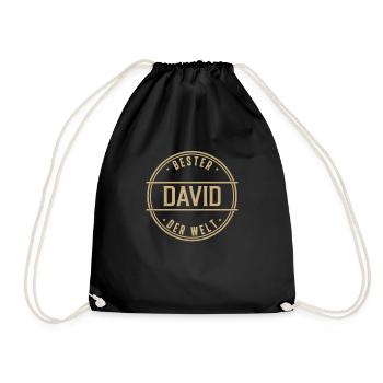 Bester David Der Welt Lustiges Männer Namen - Turnbeutel - Schwarz - Vorne