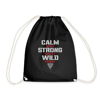 Calm Mind Strong Heart Vintage Alpha Wolves For A - Drawstring Bag - black - Front