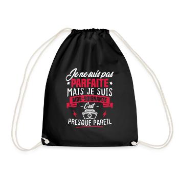 Pas parfaite mais je suis aide soignante - Sac de sport léger - noir - Devant