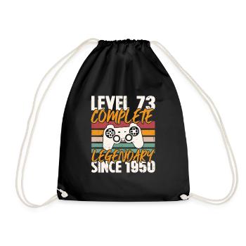Cadeau d'anniversaire, Niveau 73 complete 1950 - Sac de sport léger - noir - Devant