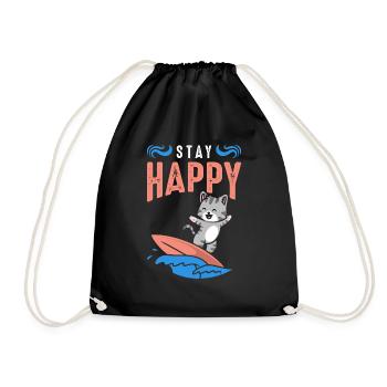 Restez heureux - Sac de sport léger - noir - Devant