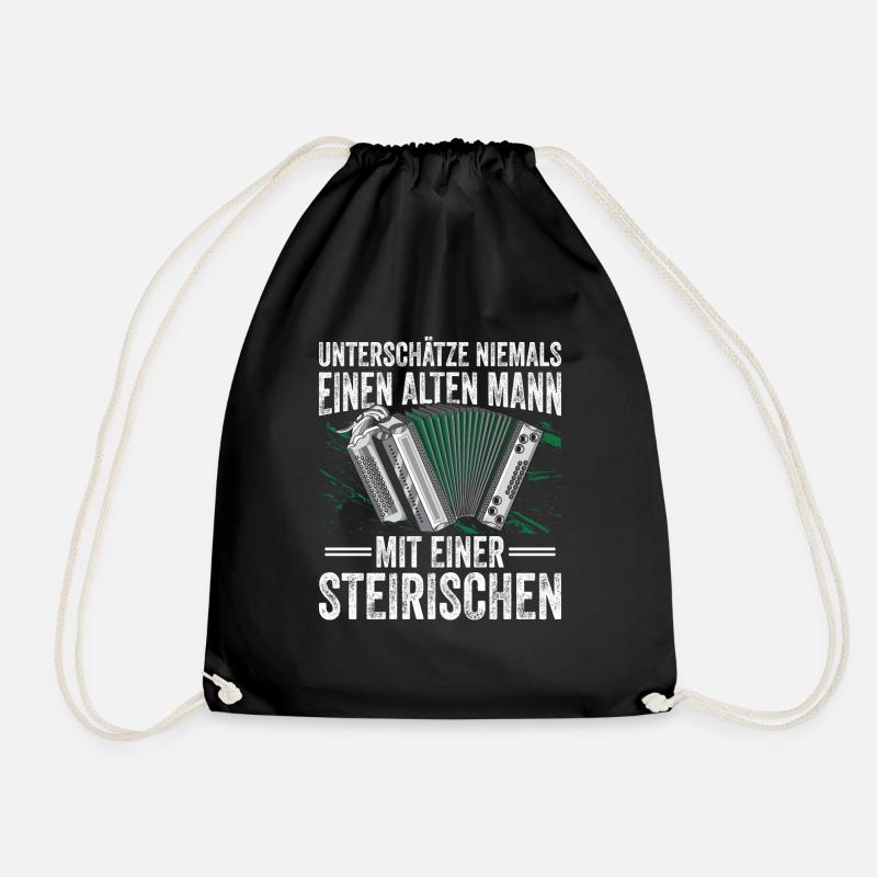 Steirische Harmonika Quetschn Ziachorgel - Turnbeutel - Schwarz