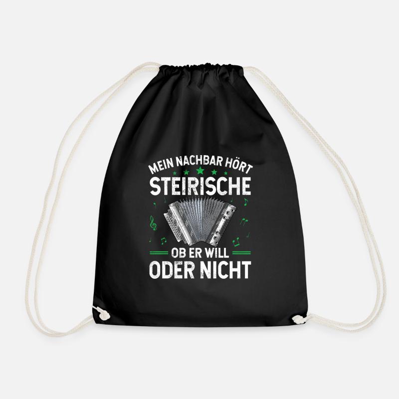 Steirische Harmonika Quetschn Ziachorgel - Turnbeutel - Schwarz