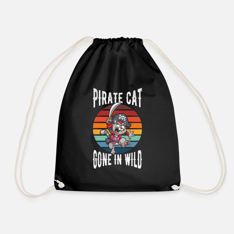 Pirate Cat Gone in wild - Turnbeutel - Schwarz
