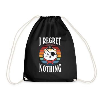 I regret nothing - Drawstring Bag - black - Front