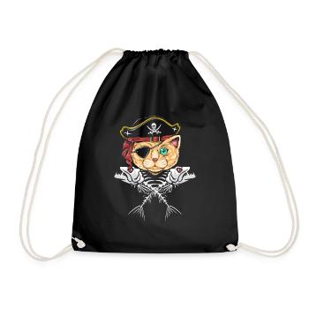 Chat pirate - Sac de sport léger - noir - Devant