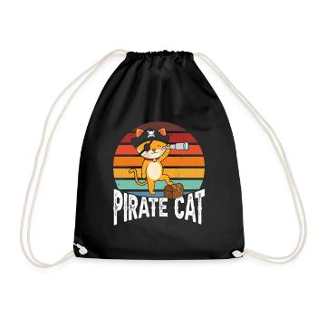 Chat pirate - Sac de sport léger - noir - Devant