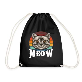 Meow - Turnbeutel - Schwarz - Vorne