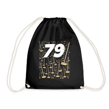 79 Besen Geburtstag 79 Jahre Opa Geschenk - Turnbeutel - Schwarz - Vorne