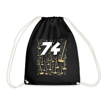 74 brooms Birthday gift cool man and woman - Drawstring Bag - black - Front