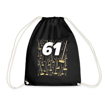 61 balais anniversaire humour homme ou femme - Sac de sport léger - noir - Devant