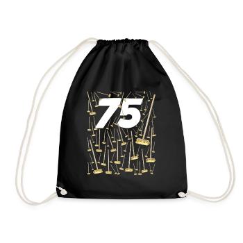 75 Balais anniversaire humour homme femme 75 ans - Sac de sport léger - noir - Devant