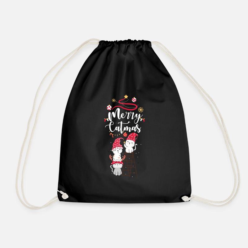 Merry Catmas - Turnbeutel - Schwarz