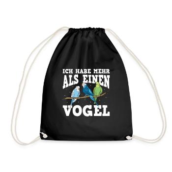 Wellensittich Vogel - Turnbeutel - Schwarz - Vorne