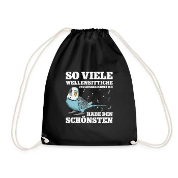 Wellensittich Nymphensittich Papagei Vogelkäfig - Turnbeutel - Schwarz - Vorne