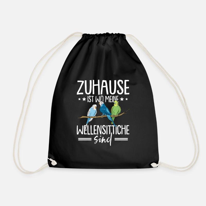 Wellensittich Vogel - Turnbeutel - Schwarz