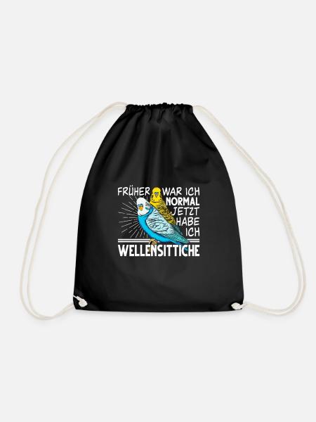 Wellensittich Vogel - Turnbeutel - Schwarz