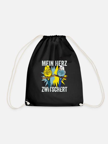 Wellensittich Vogel - Turnbeutel - Schwarz