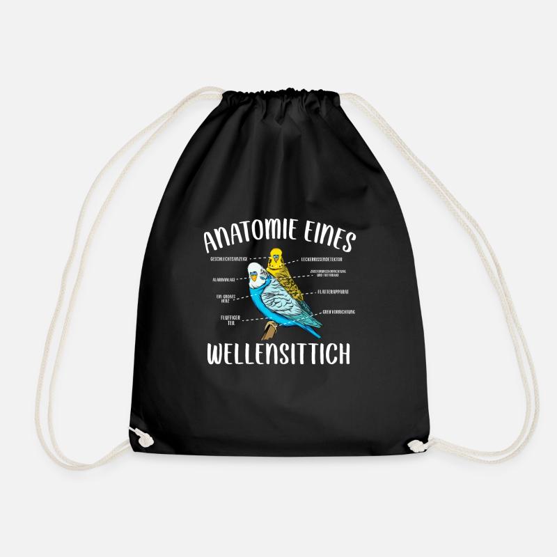 Wellensittich Vogel - Turnbeutel - Schwarz