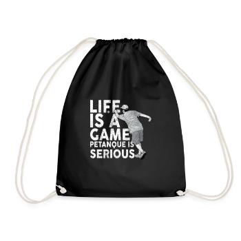 Petanque Boule Game Set Boccia - Drawstring Bag - black - Front