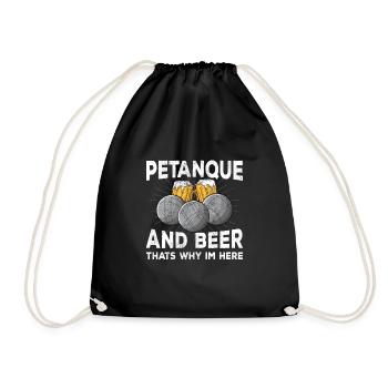 Petanque Boule Game Set Boccia - Drawstring Bag - black - Front