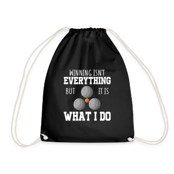 Petanque Boule Game Set Boccia - Drawstring Bag - black - Front