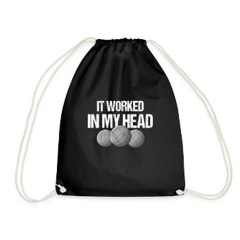 Petanque Boule Game Set Boccia - Drawstring Bag - black - Front