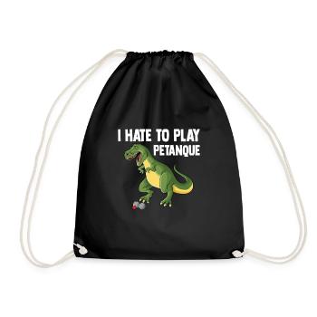 Petanque Boule Game Set Boccia - Drawstring Bag - black - Front