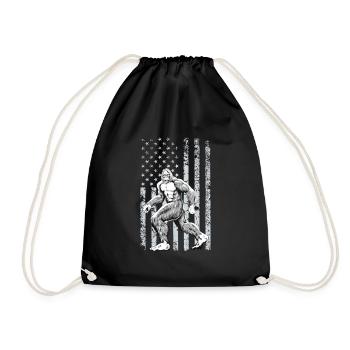 Bigfoot Drapeau américain 4 juillet Patriotique - Sac de sport léger - noir - Devant